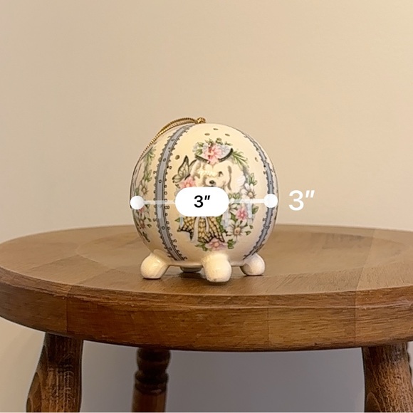 SOLD Vintage Pomander Dog Poodle PedestalFeet Ceramic Treasure Masters Christmas - Picture 10 of 12